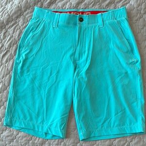 Under Armour Turquoise Flat Front Shorts Lightweight Summer Essential